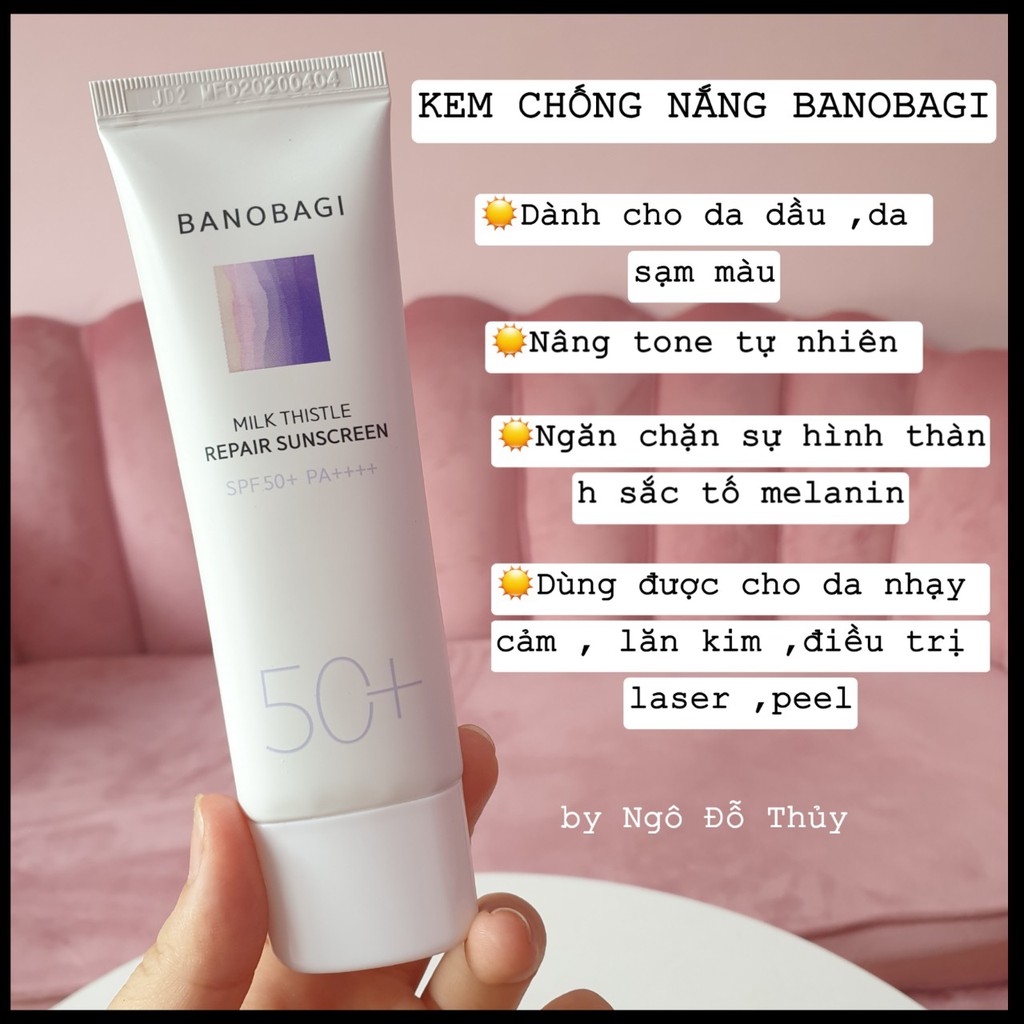 KEM CHỐNG NẮNG BANOBAGI MILK THISTLE REPAIR SUNSCREEN SPF 50+ PA++++ - MUA 1 NHẬN 2
