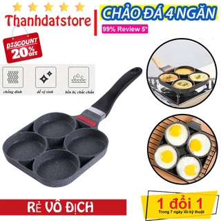 Chảo Đá 4 Ngăn Chống Dính Chiên Rán Trứng Làm Bánh Đa Năng Tiện Dụng💥SIÊU HOT💥
