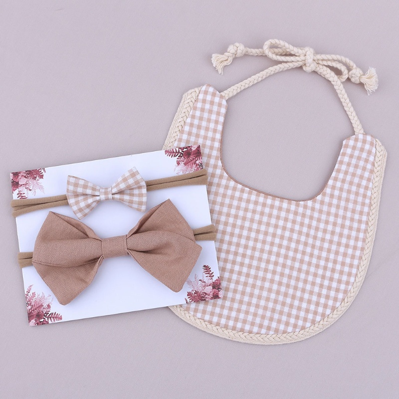 Bộ Khăn Lau Nước Dãi Hai Mặt Thắt Nơ Cho Bé Sơ Sinh