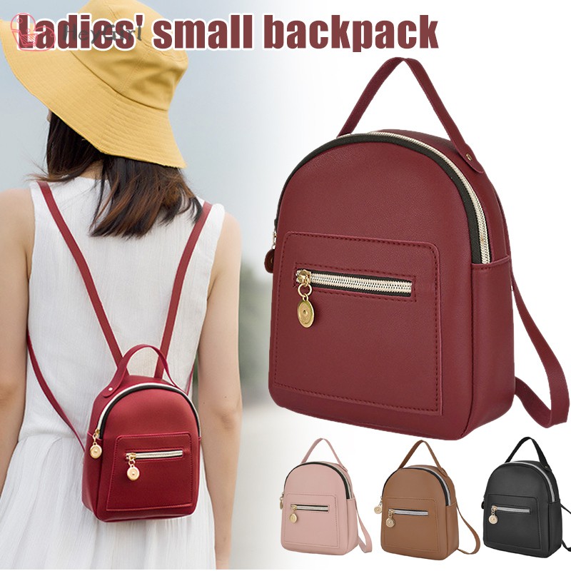 Women Backpack Bag Zipper Large Capacity PU Leather Fashion for Travel Mobile Phone