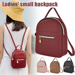 Women Backpack Bag Zipper Large Capacity PU Leather Fashion for Travel Mobile Phone