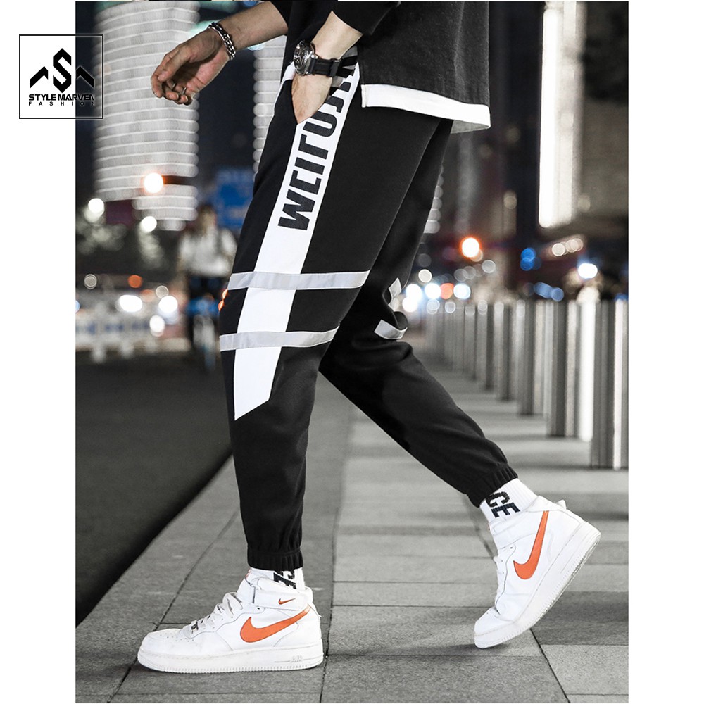 Quần jogger thể thao nam nữ phối sọc STYLE MARVEN trẻ trung bo gấu năng động - JOGGER NAM 9000069V1