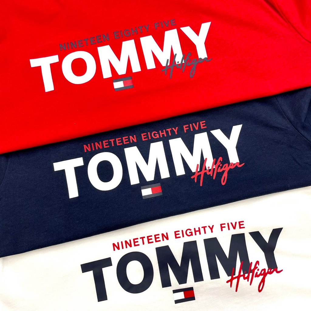 Áo Thun Cổ Tròn In Chữ Logo Tom-my Size S-5XL