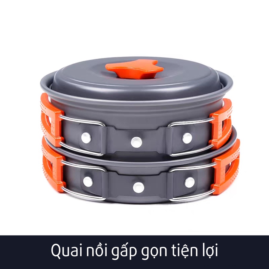 Bộ Nồi Dã Ngoại Nồi Ấm Cắm Trại 3 Món Bằng Nhôm Siêu Nhẹ Gồm Chảo Nồi Và Ấm Đun Nước Có Thể Gấp Gọn | BigBuy360 - bigbuy360.vn