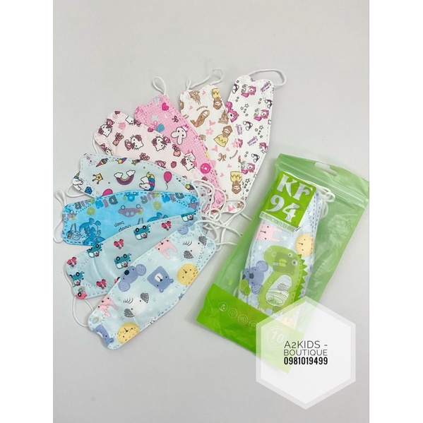 Set 10 Cái Khẩu Trang KF94 Cho Bé Phong Cách Hàn Quốc
