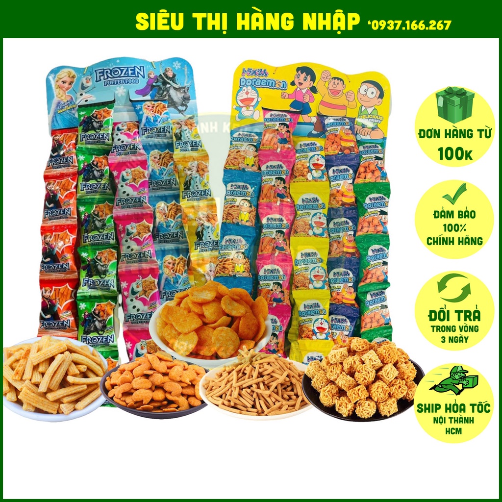 [Combo 5 gói] Snack mix nhiều vị Doremon/ Elsa cho bé, đồ ăn vặt bimbim ngon rẻ