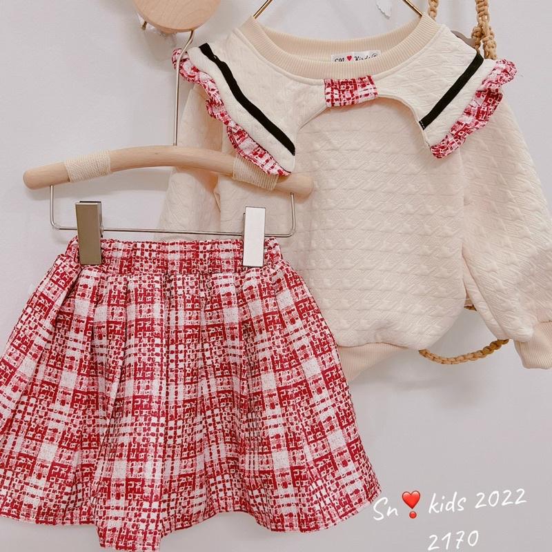 SET ÁO NỈ XỐP MIX CHÂN VÁY SIÊU XINH CHO BÉ