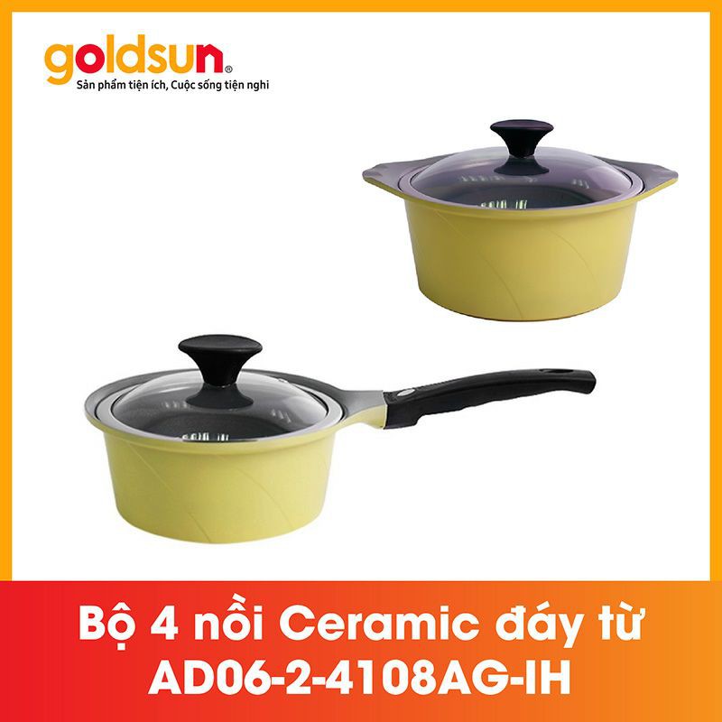 Bộ nồi gốm Goldsun công nghệ Hàn Quốc Korea Star AD06-2 Goldsun là bộ sản phẩm được nhiều chị em lựa chọn