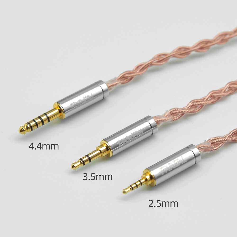 Dây cáp FAAEAL mạ vàng 3.5/2.5/4.4mm 2 chân mm MCX cho tai nghe KZ TFZ Shure SE215