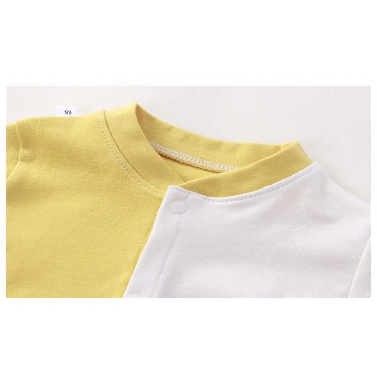 Body liền thân dài tay Cotton organic cúc giữa cho bé trai bé gái Hảng quảng châu xuất Mỹ