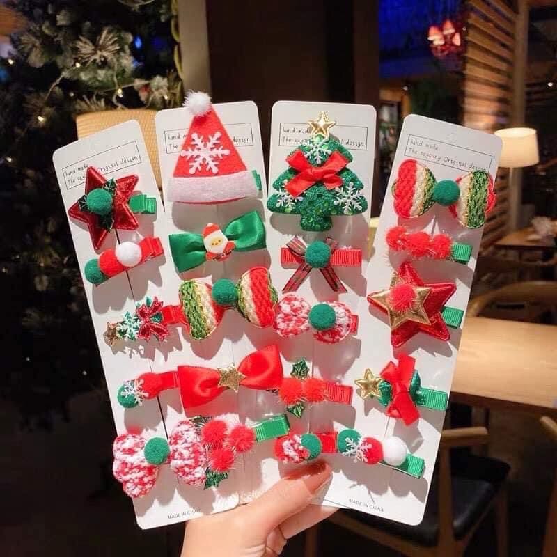 Set kẹp tóc noel dành cho bé gái