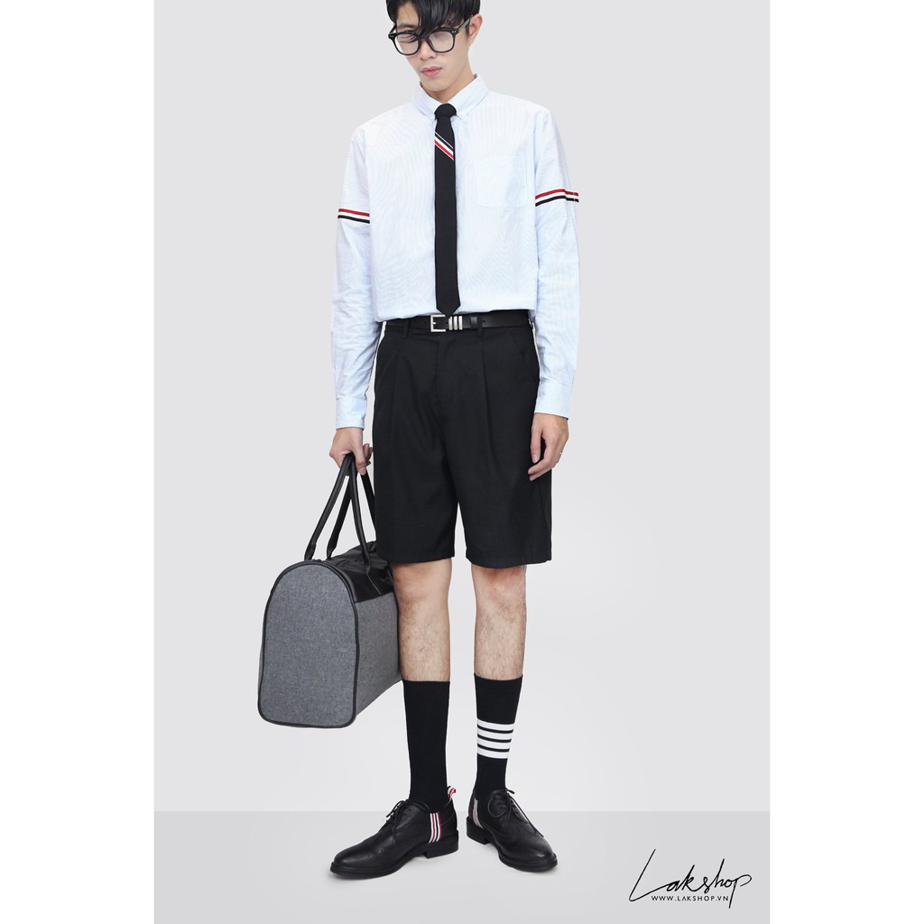 Cà Vạt TB Engineered Stripe Necktie in Black  5.5cm