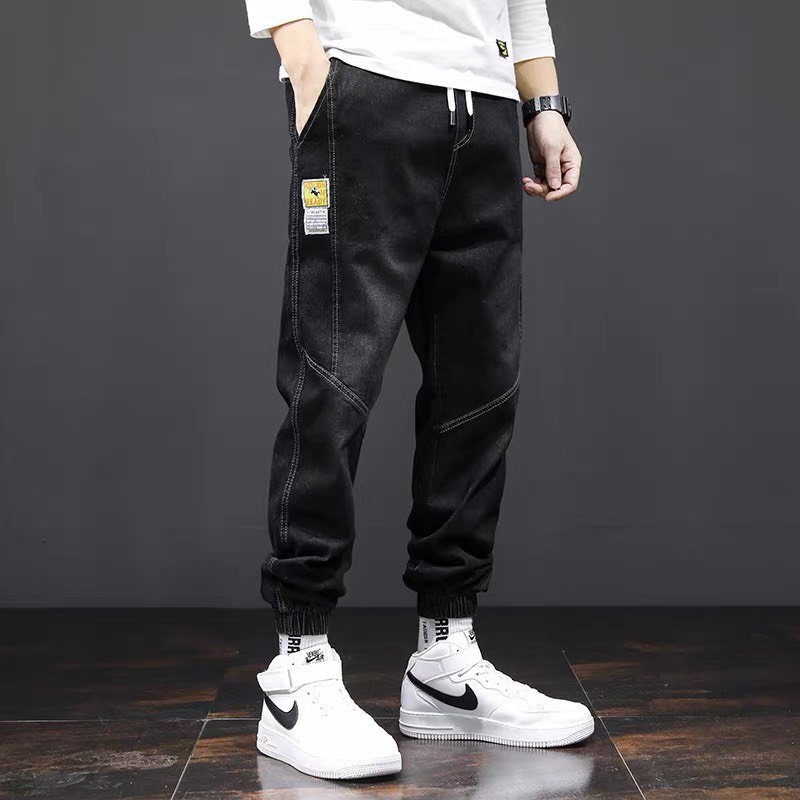 Quần jean jogger nam cạp chun bo gấu, quần bò baggy năng động - OMAN QJ013 | BigBuy360 - bigbuy360.vn