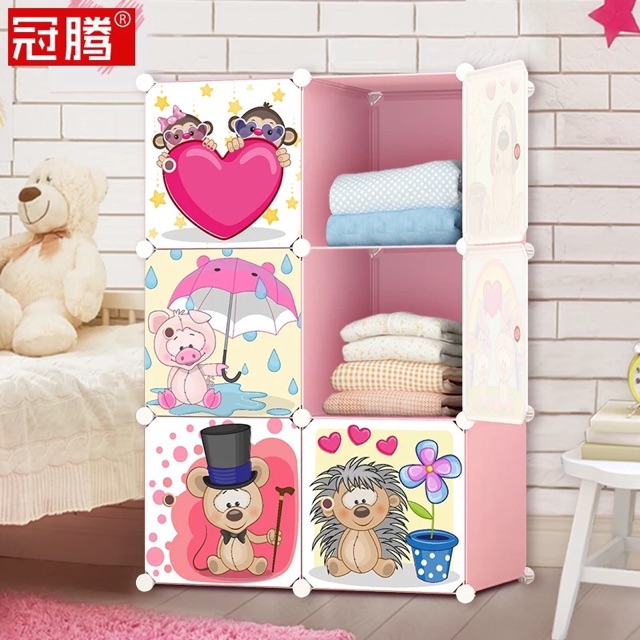 TỦ NHỰA QUẦN ÁO LẮP GHÉP 6 Ô 37x37x37cm Size nhỏ. Tặng kèm móc treo