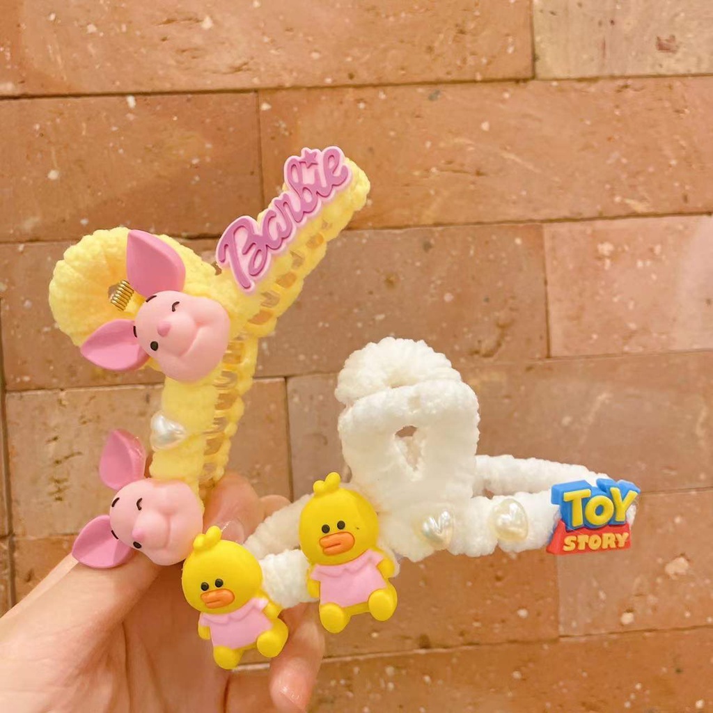 Tender afternoons Kẹp bấu tóc màu trơn hình động vật hoạt hình dễ thương phong cách Hàn Quốc cho nữ