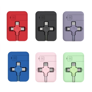 Cáp sạc Micro USB có thể thu vào 3in1 cho điện thoại di động Cáp sạc 1m 3A Dây TPE sạc nhanh