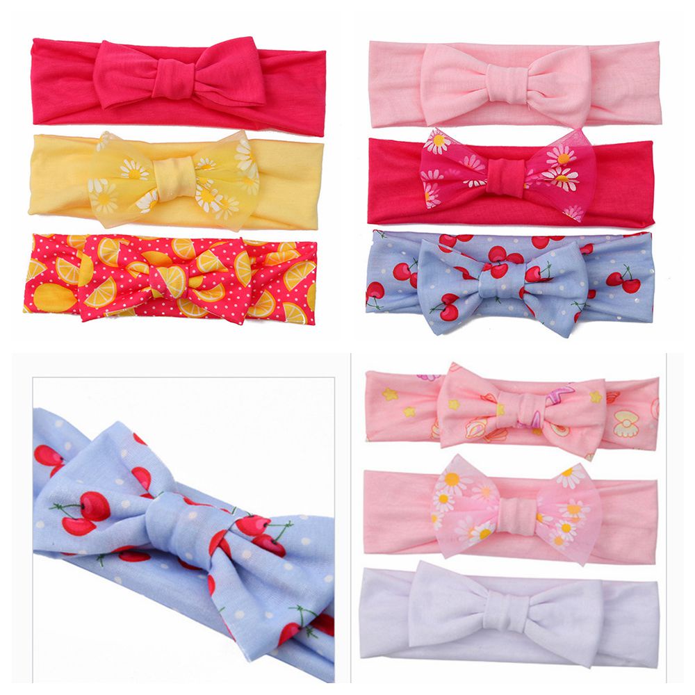 Set 3 Băng Đô Nơ Dễ Thương Cho Bé Gái