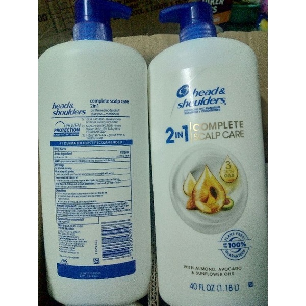 Dầu gội xả 2in1 Head &amp; Shoulders⚡hàng nhập Mỹ⚡ Complete Scalp Care With Almond Avocado Sunflower Oils 1.18L