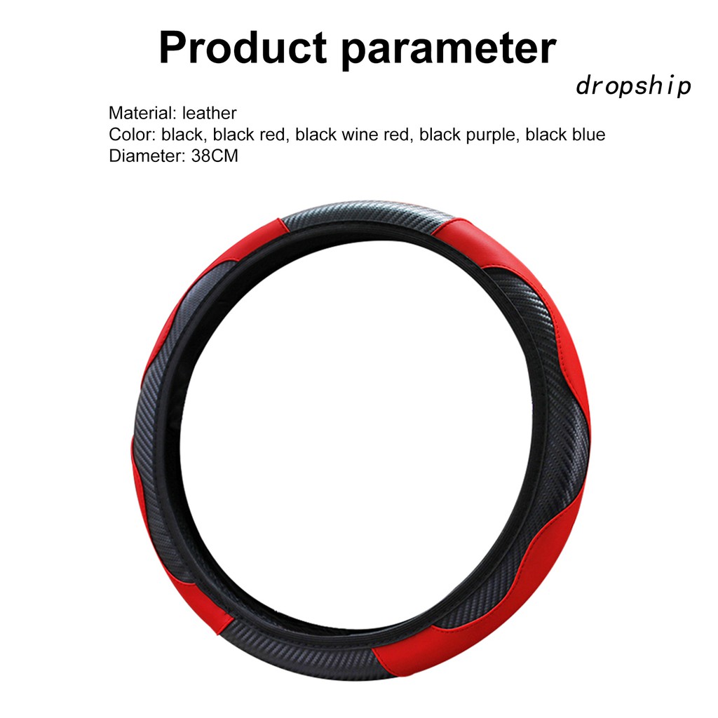 Vỏ Bọc Vô Lăng Xe Hơi Chất Liệu Giả Da Chống Trượt Thông Dụng 38Cm