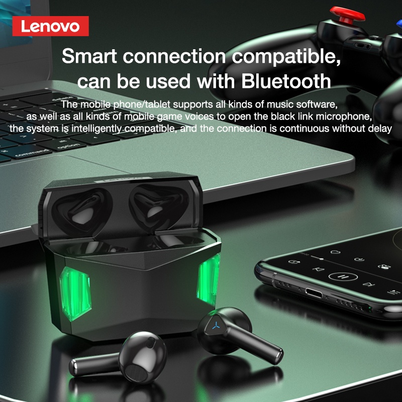 Tai nghe chơi game bluetooth không dây Lenovo GM5 TWS 45MS có mic chất lượng cao