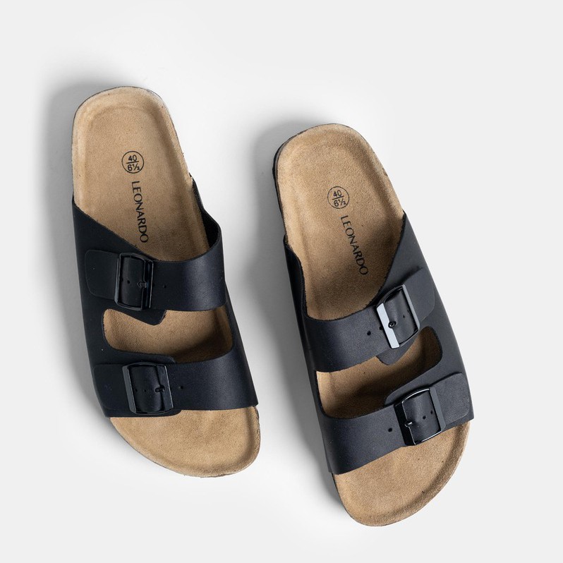 [Mã MASK2630K giảm 15% tối đa 30K đơn từ 99K] Dép sandal nam đế trấu quai ngang thương hiệu Leonardo