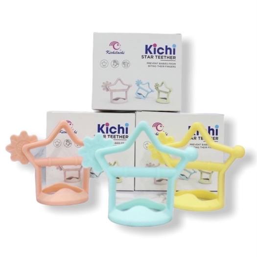 Gặm Nướu silicone mềm hình ngôi sao xỏ đeo tay chống rơi cho Bé Kichi