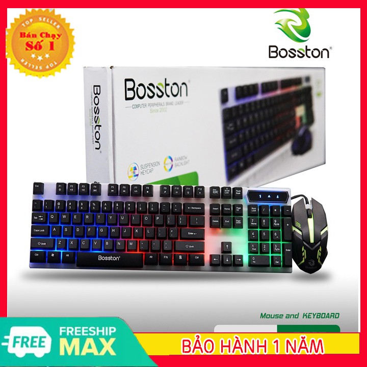 COMBO BÀN PHÍM GIẢ CƠ VÀ CHUỘT BOSTON