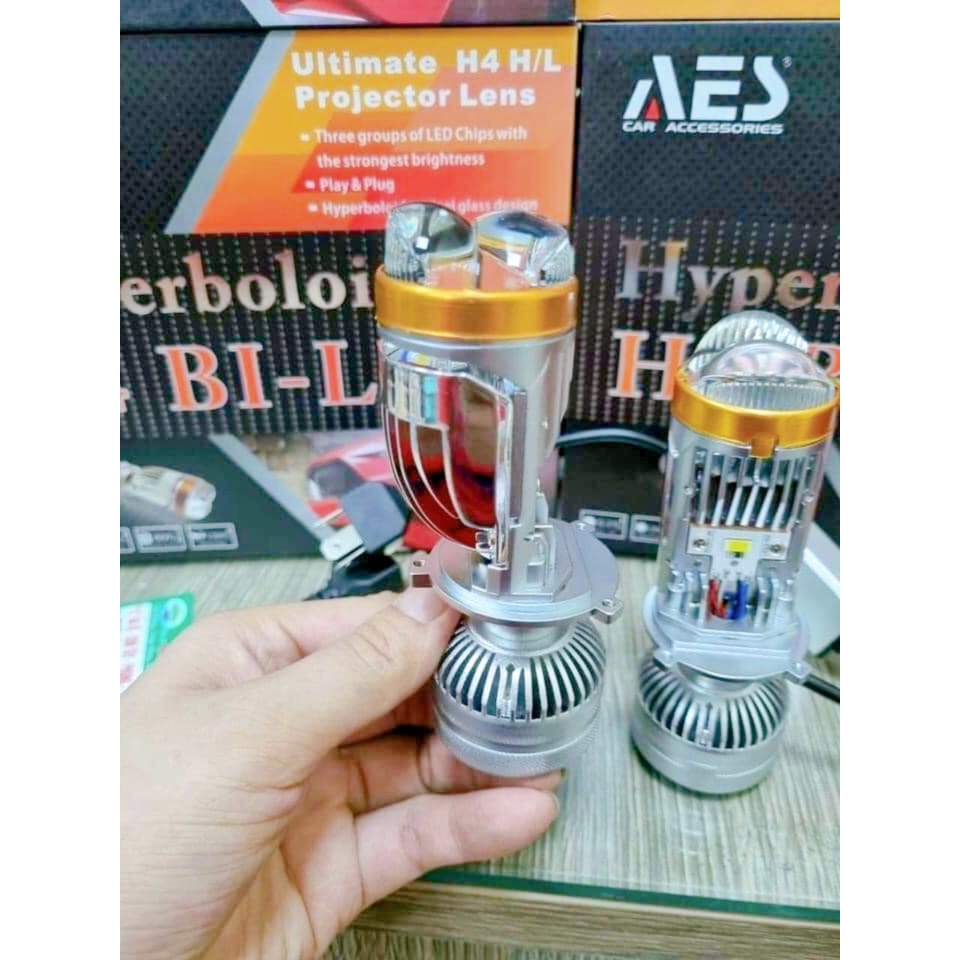 Bi Led Cầu Mini H4 AES Chính Hãng Gắn Zin tạo mặt cắt Giá 1 Bóng