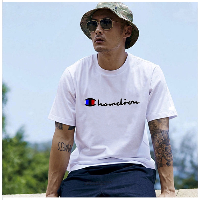 Men's T-shirts Short Sleeve Printed Letter Champion