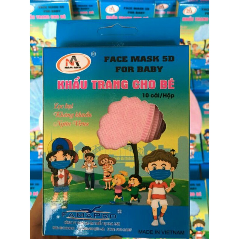 Khẩu trang 5D cho bé