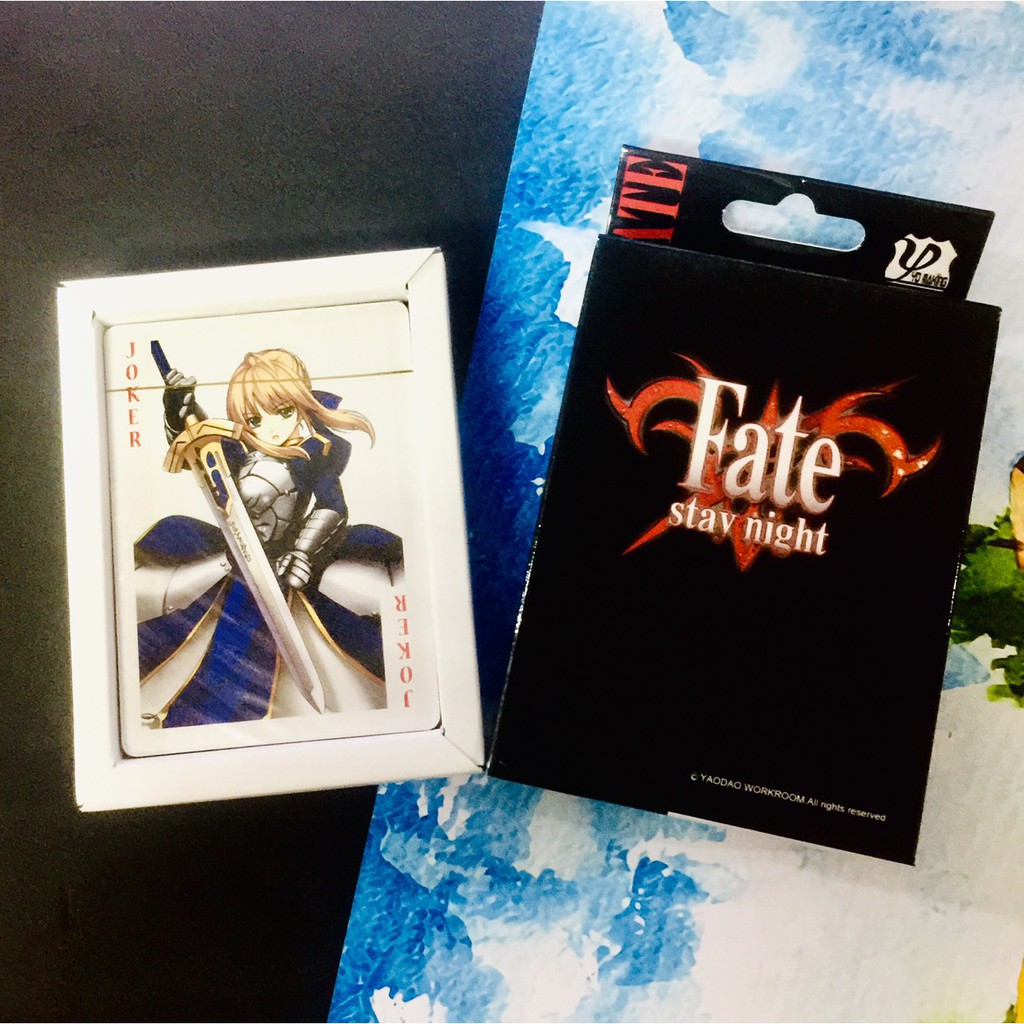 Bộ bài tây poker FATE STAY NIGHT tú lơ khơ 52 lá game anime manga chibi hộp ảnh khác nhau dễ thương xinh xắn