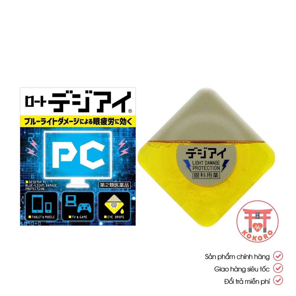 Nước nhỏ mắt ROHTO PC nội địa Nhật, giảm bức xạ, ánh sáng xanh từ màn hình điện thoại, máy tính - 4987241136841