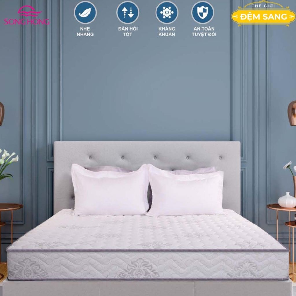 Đệm bông ép thế hệ 3 chính hãng nệm Sông Hồng siêu êm ái mang lại giấc ngủ ngon BE103