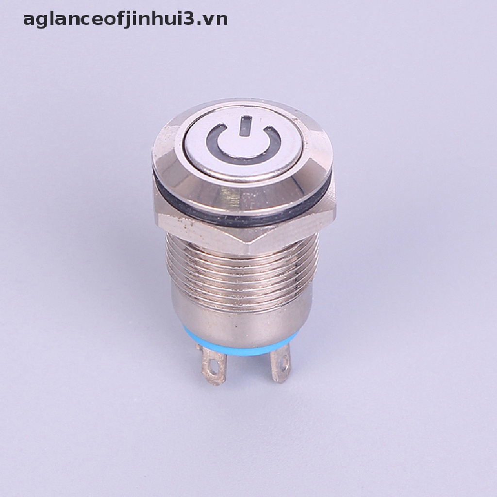 Công Tắc Đèn LED Bằng Kim Loại Màu Đen Chống Thấm Nước 12mm 12V