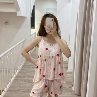 Bộ ngủ 2 dây babydoll