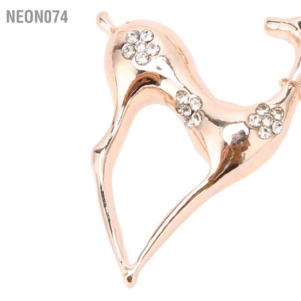 Neon074 Neon074 Deer Brooch Alloy Men Đàn ông Động vật Kỳ nghỉ Trâm cài Pin Rhinestone Corsage cho Ngày kỷ niệm sinh nhật