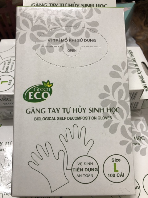 Găng tay tự hủy sinh học Green Eco (100 chiếc/ hộp)