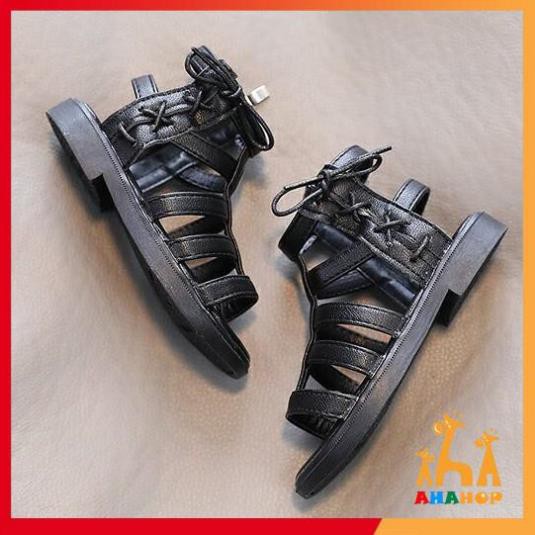 Giày Sandal chiến binh bé gái - Sandal cổ thấp có dây thắt cho bé gái chất da PU siêu mềm êm chân M1633