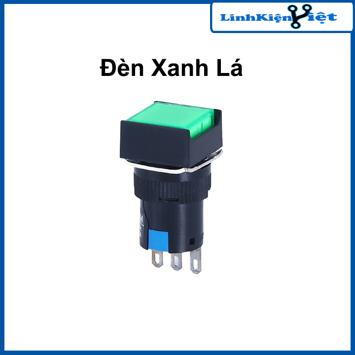 Nút Nhấn Đề Vuông 220VAC AL6 - A Nhấn Giữ Có Đèn Nhiều Màu