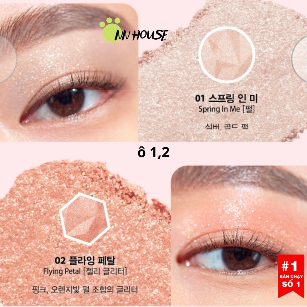 Bảng phấn mắt Clio Prism Air Eye Palette - bảng mắt Pink Addict 8 ô nhũ mắt lấp lánh , bảng mắt trang điểm - NN HOUSE