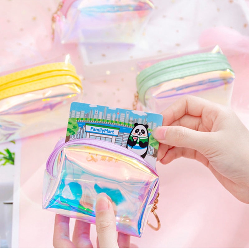 Bóp mini trong suốt phối khoá kéo kiểu dáng đơn giản tiện dụng | BigBuy360 - bigbuy360.vn