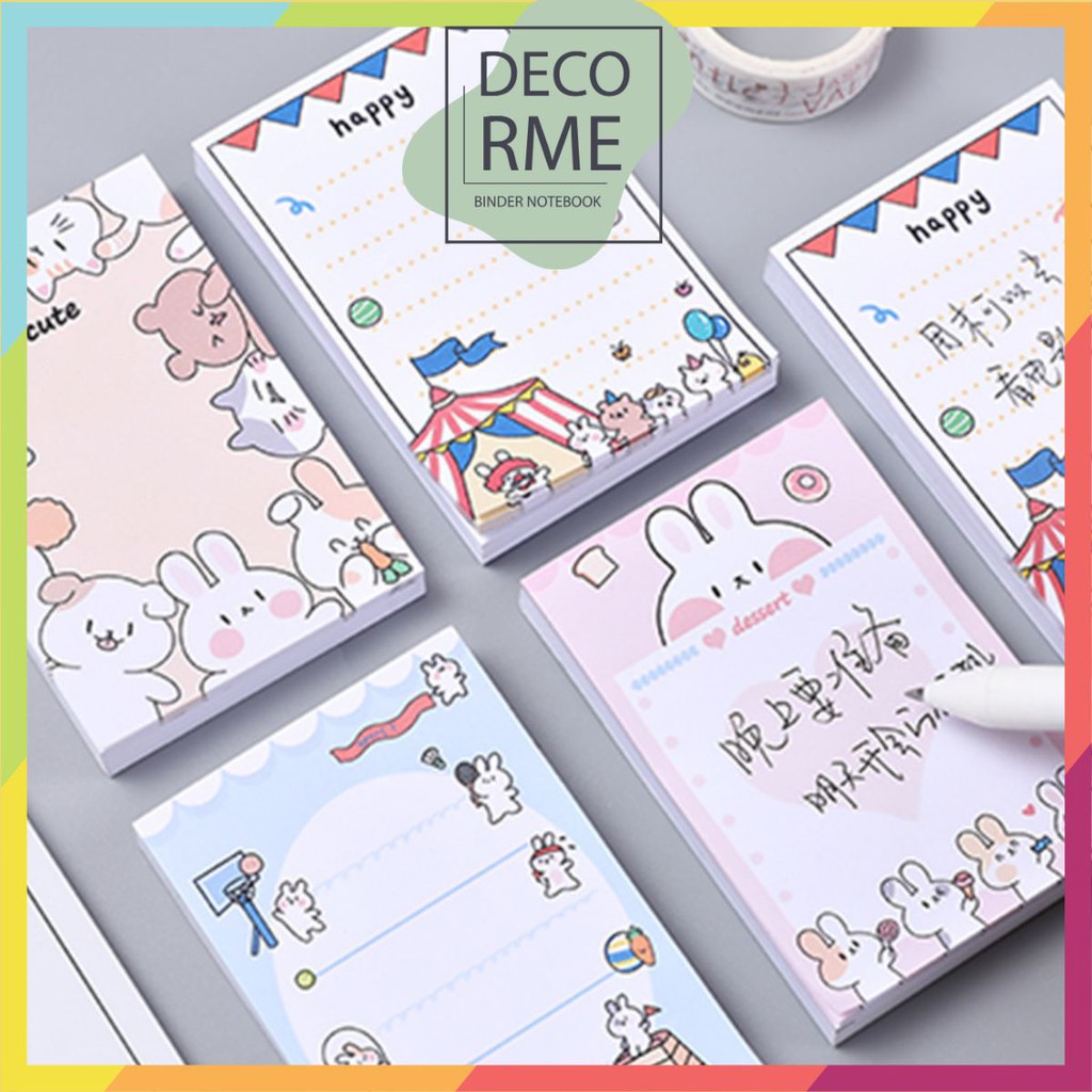 Tập giấy note, giấy nhớ họa tiết dễ thương DecorMe