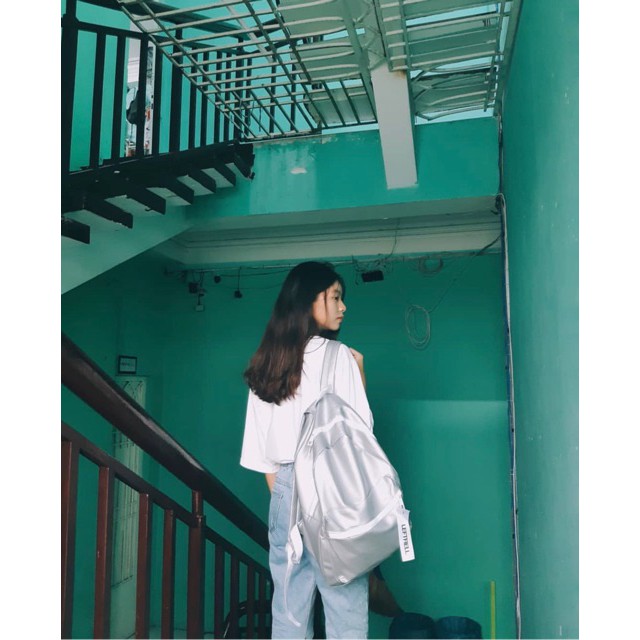 [ẢNH THẬT,CÓ SẴN]-Balo nữ thời trang phong cách ullzang Hàn Quốc da trơn nhũ bóng Hologram - Banana Store