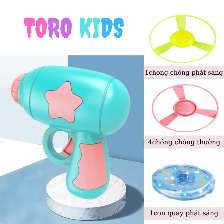 Đồ chơi súng bắn chong chóng, con quay phát sáng nhiều màu sắc cho bé