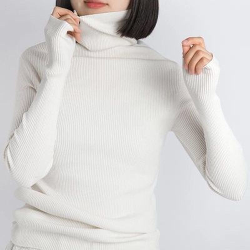 Áo sweater dệt kim cổ lọ tay dài kiểu dáng trẻ trung thời trang | BigBuy360 - bigbuy360.vn