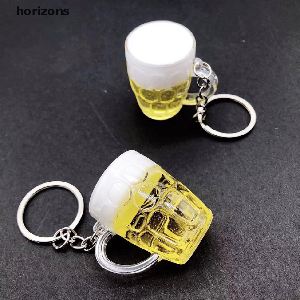 Móc khóa hình ly bia bằng nhựa resin phù hợp cho nữ/nam