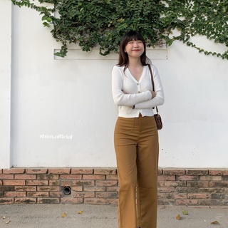 Áo len gân tay dài form lửng Nhienvintage_AL14