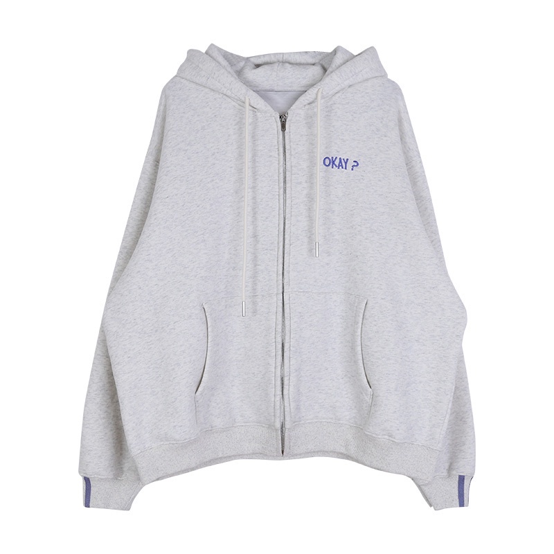 SUXI Áo khoác nữ tay dài có nón dây kéo mới