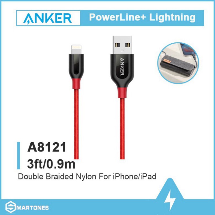 Cáp sạc Lightning Anker Powerline+ A8121 Dài 0.9m và 1.8m cho iPhone 8/ 8 Plus/ X/ Xs / Xr / Xs Max