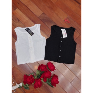 Áo croptop 3 lỗ 6 cúc HL010